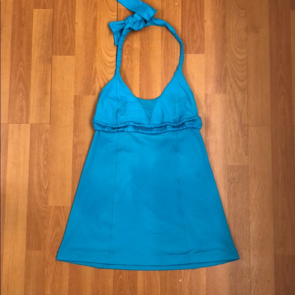 Lululemon “Dignity” halter. Teal! 6! EUC!